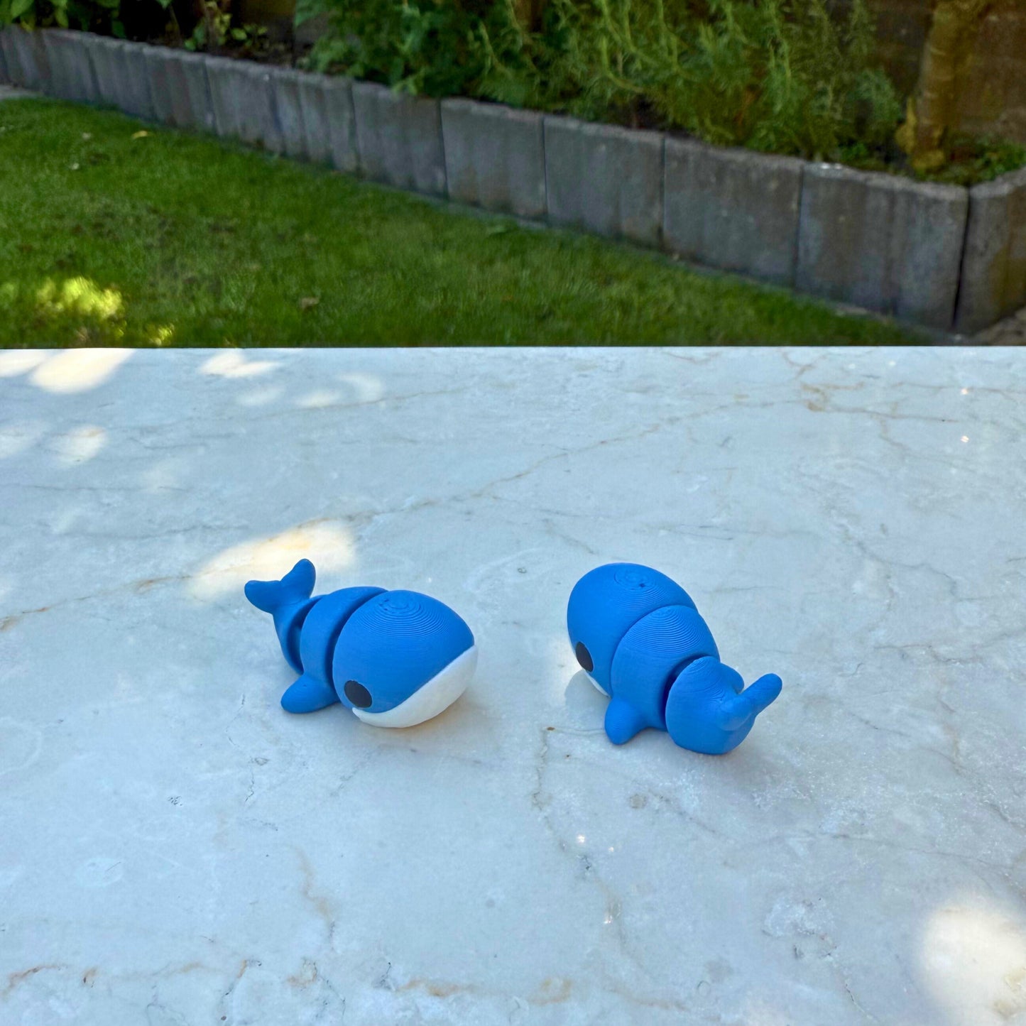 uurzaam 3D geprint flexibel baby walvisje van WereldjeMakers, veilig speelgoed.