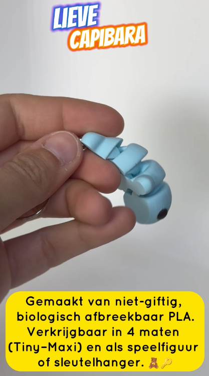 Demonstratievideo van een blauwe narwal sleutelhanger die beweegt – kindvriendelijk en flexibel ontwerp